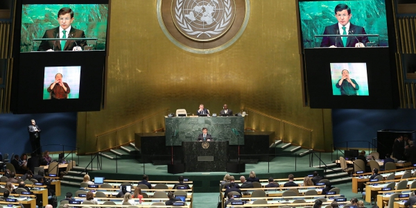 Prime Minister Ahmet Davutoğlu is in New York