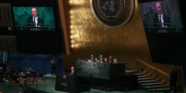 Deputy Minister of Foreign Affairs Naci Koru addressed the UN General Assembly