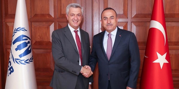 Rencontre du ministre des Affaires étrangères Mevlüt Çavuşoğlu avec le Haut-Commissaire des Nations Unies pour les réfugiés, Filippo Grandi, 3 septembre 2019