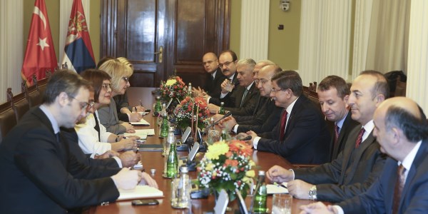 Foreign Minister Çavuşoğlu accompanied Prime Minister Davutoğlu during his visit to Serbia