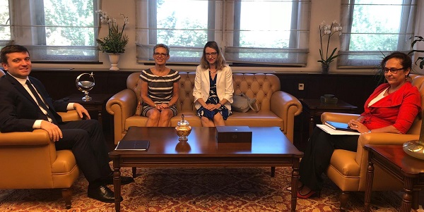 Le vice-ministre des Affaires étrangères, Yavuz Selim Kıran, a rencontré l'ambassadrice d'Autriche, 4 septembre 2018
