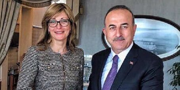Le Ministre des Affaires étrangères Mevlüt Çavuşoğlu a rencontré Ekaterina Zakharieva, Vice-Premier Ministre et Ministre des Affaires étrangères de la Bulgarie, 7 janvier 2018