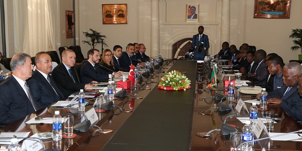 Foreign Minister Mevlüt Çavuşoğlu accompanied President Erdoğan during his visit to Zambia, 28 July 2018