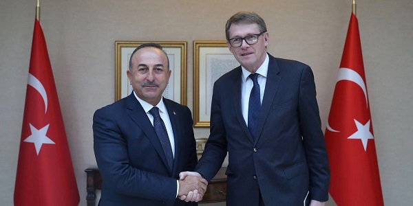 Foreign Minister Mevlüt Çavuşoğlu met with Matti Vanhanen, Chair of Foreign Affairs Committee of the Parliament of Finland, 17 April 2018