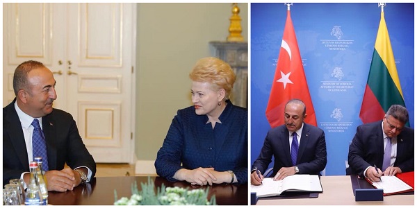 Visite officielle du ministre des Affaires étrangères Mevlüt Çavuşoğlu en Lituanie, 28 août 2018