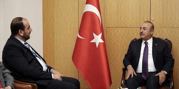 لقاء السيد تشاووش أوغلو وزير الخارجية مع السيد نصر الحريري رئيس الهيئة العليا للمفاوضات السورية، 31 آب/أغسطس 2018 