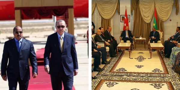 Foreign Minister Mevlüt Çavuşoğlu accompanied President Erdoğan during his visit to Mauritania, 28 February 2018
