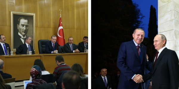 Le Ministre des Affaires étrangères Mevlüt Çavuşoğlu a accompagné le Président Erdoğan lors de sa visite en Fédération de Russie, le 13 novembre 2017
