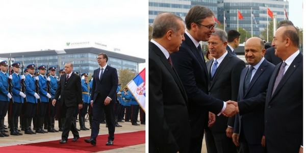 Le Ministre des Affaires étrangères Mevlüt Çavuşoğlu  accompagne le Président Erdoğan lors de sa visite en Serbie, les 9 et 11 octobre  2017