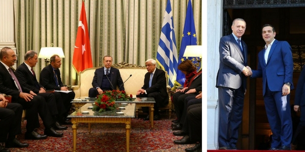 Le Ministre des Affaires étrangères Mevlüt Çavuşoğlu  a accompagné le Président Erdoğan lors de sa visite en Grèce , les 7 et 8 décembre 2017