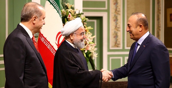 Foreign Minister Çavuşoğlu accompanied President Erdoğan during his visit to Iran, 4 October 2017