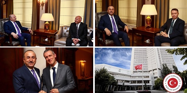Le Ministre des Affaires étrangères Mevlüt Çavuşoğlu a rencontré les Ambassadeurs du Tadjikistan, de l'Australie et de la Belgique à Ankara, 20 février 2018