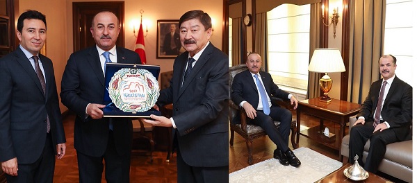 Le Ministre des Affaires étrangères Mevlüt Çavuşoğlu a reçu le Secrétaire général de TURKSOY et le Président de l'Institut Yunus Emre, 29 janvier 2018