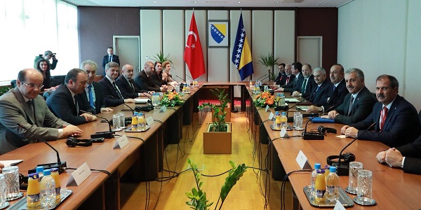 Foreign Minister Mevlüt Çavuşoğlu accompanied Prime Minister Yıldırım during his visit to Bosnia and Herzegovina, 29 March 2018