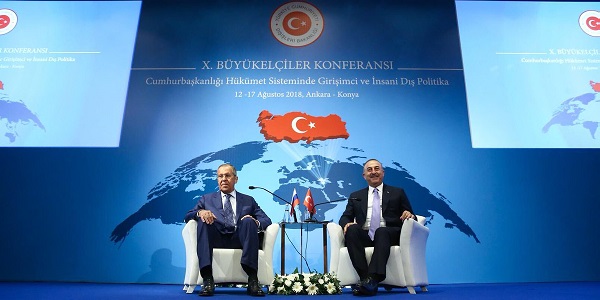 La visite du Ministre des Affaires étrangères de la Fédération de Russie, Sergueï Lavrov, en Turquie dans le cadre de la 10ème Conférence des Ambassadeurs, 13-14 août 2018