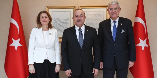 Réunion du ministre des Affaires étrangères Mevlüt Çavuşoğlu avec Dzhema Grozdanova, présidente de la commission des Affaires étrangères de l'Assemblée nationale de la Bulgarie, 30 janvier 2019