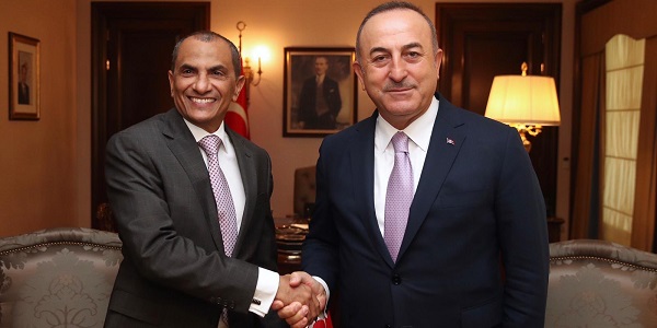 Réunion du ministre des Affaires étrangères Mevlüt Çavuşoğlu avec le ministre de l'Enseignement supérieur et de la Recherche de Djibouti, Nabil Mohamed Ahmed, 3 octobre 2019