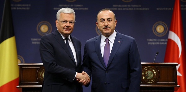 Meeting of Foreign Minister Mevlüt Çavuşoğlu with Deputy Prime Minister and Minister of Foreign and European Affairs, and Defense Didier Reynders of Belgium, 23 April 2019