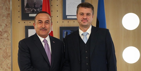 Visite du ministre des Affaires étrangères Mevlüt Çavuşoğlu en Estonie, 28 août 2019