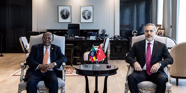 Rencontre du ministre des Affaires étrangères Hakan Fidan avec Taye Atske-Selassie, ministre éthiopien des Affaires étrangères, 8 mai 2024, Ankara