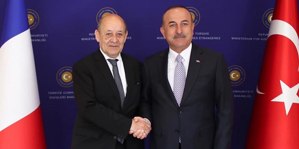 Réunion du ministre des Affaires étrangères Çavuşoğlu avec Jean-Yves Le Drian, ministre de l'Europe et des Affaires étrangères de la France, 13 juin 2019