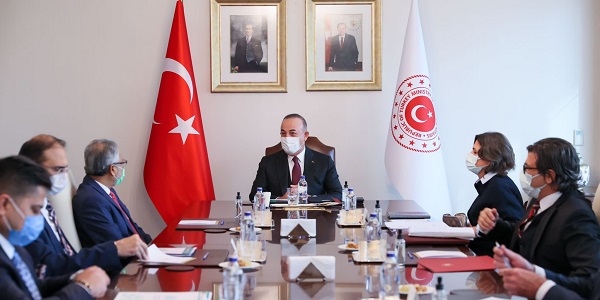 Meeting of Foreign Minister Mevlüt Çavuşoğlu with Dato Ku Jaafar Ku Shaari, Secretary General of Developing Eight Countries (D-8), 8 December 2021