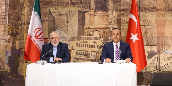 Réunion du ministre des Affaires étrangères Mevlüt Çavuşoğlu avec le ministre des Affaires étrangères d’Iran Javad Zarif, 15 juin 2020
