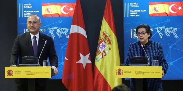 زيارة وزير الخارجية مولود تشاووش أوغلو إلى إسبانيا، 8 يناير/ كانون الثاني 2021