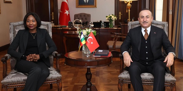 Meeting of Foreign Minister Mevlüt Çavuşoğlu with Foreign Minister Sylvie Baïpo Temon of the Central African Republic, 27 January 2022