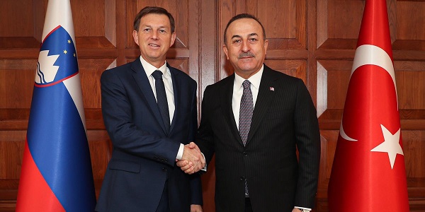 Réunion du ministre des Affaires  étrangères Mevlüt Çavuşoğlu avec le ministre des Affaires étrangères de Slovénie Miro Cerar, 10 février 2020