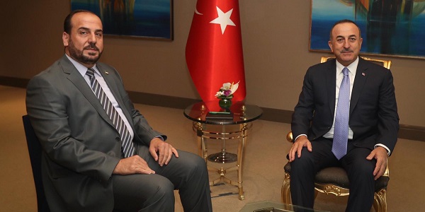 لقاء السيد تشاووش أوغلو وزير الخارجية مع السيد نصر الحريري رئيس هيئة التفاوض السورية، 14 أيار/مايو 2019