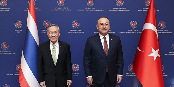 Meeting of Foreign Minister Mevlüt Çavuşoğlu with Don Pramudwinai, Deputy Prime Minister and Minister of Foreign Affairs of Thailand, 26 January 2023, Ankara
