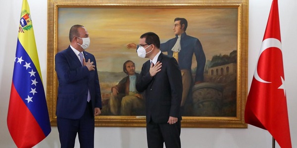 Visite du ministre des Affaires étrangères Mevlüt Çavuşoğlu au Venezuela, 18 août 2020