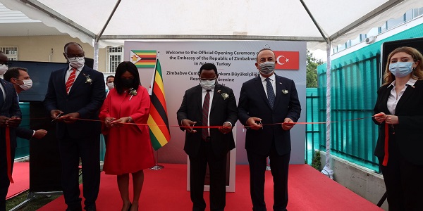 Participation of Foreign Minister Mevlüt Çavuşoğlu in the inauguration ceremonies of Embassies of Zimbabwe and Guinea-Bissau in Ankara, 22 June 2021