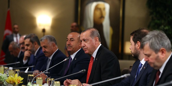 Foreign Minister Mevlüt Çavuşoğlu accompanied President Erdoğan during his visit to Jordan, 21 August 2017