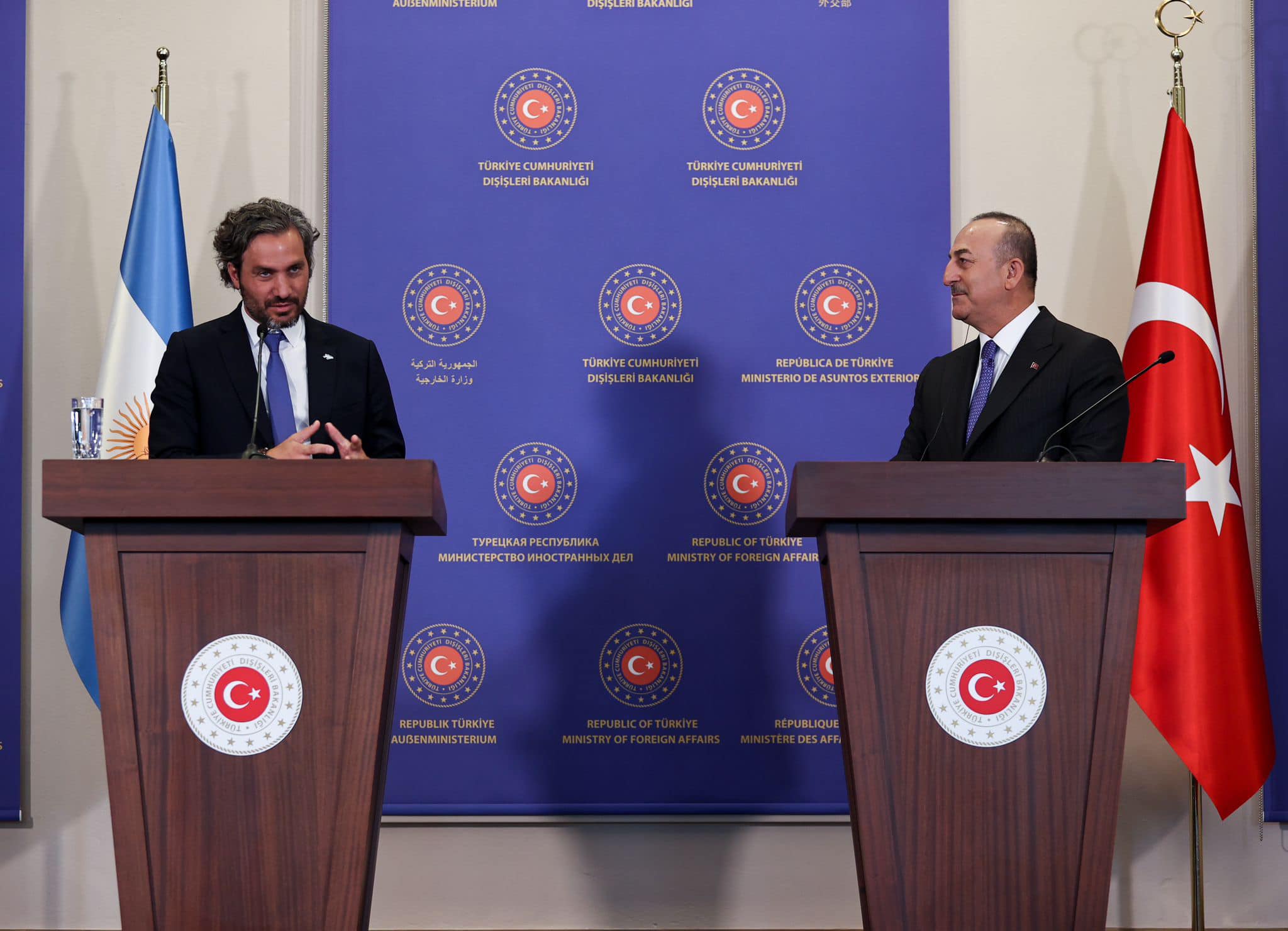 Meeting of Foreign Minister Mevlüt Çavuşoğlu with Santiago Cafiero