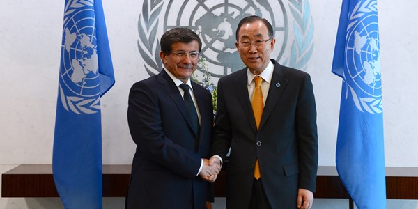 Foreign Minister Davutoğlu meets Ban Ki-moon, the UN Secretary General
