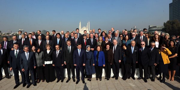 Foreign Minister Davutoğlu and the Ambassadors in Adana