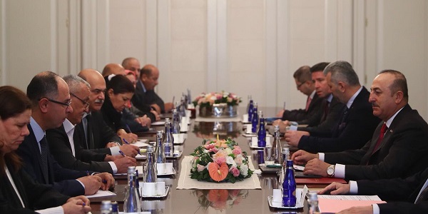 Dışişleri Bakanı Mevlüt Çavuşoğlu Filistin Yasama Meclisi Türkiye Parlamentolararası Dostluk Grubu’nu kabulü, 24 Ocak 2018