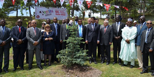 The Ambassadors of African countries in Ankara plant trees at the memorial forest.