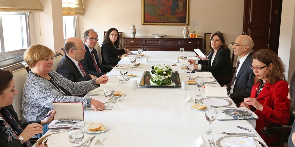 Deputy Foreign Minister Ambassador Naci Koru hosted a working lunch for the delegation headed by Mr. Volker Türk,  Director of International Protection, United Nations High Commissioner for Refugees (UNHCR)