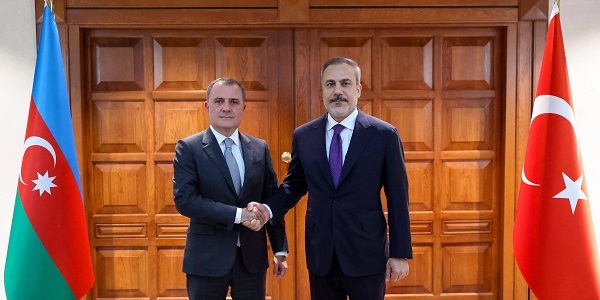 Minister of Foreign Affairs Hakan Fidan met with Jeyhun Bayramov, Minister of Foreign Affairs of Azerbaijan, 27 August 2024, Ankara