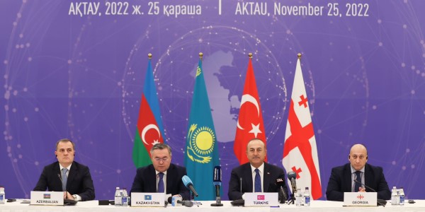 Visit of Foreign Minister Mevlüt Çavuşoğlu to Kazakhstan to Attend the Second Trilateral Meeting of the Ministers of Foreign Affairs and Ministers in Charge of Transport of Türkiye, Azerbaijan and Kazakhstan, 25 November 2022