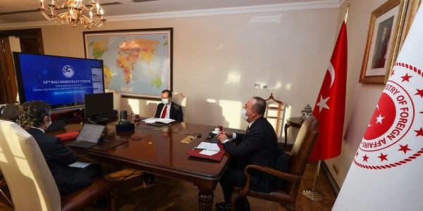 مشاركة وزير الخارجية مولود تشاووش أوغلو في منتدى بالي للديمقراطية، 9 ديسمبر/ كانون الأول 2021