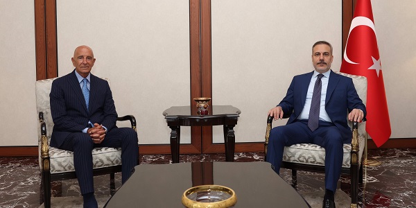 Minister of Foreign Affairs Hakan Fidan received Tom Barrack, U.S. Ambassador to Türkiye and Special Presidential Envoy for Syria and Iraq, 12 June 2026, Ankara.