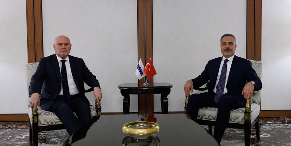 استقبال معالي وزير الخارجية التركية هاكان فيدان، الأمين العام لمنظمة الأمن والتعاون في أوروبا فريدون هادي سينيرلي أوغلو، 19 نوفمبر/تشرين الثاني 2025، أنقرة
