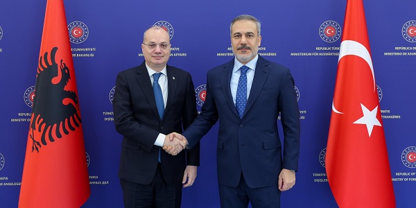 Minister of Foreign Affairs Hakan Fidan met with Igli Hasani, Minister for Europe and Foreign Affairs of the Republic of Albania, 27 February 2025, Ankara