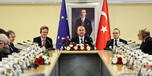 Treffen von Außenminister Mevlüt Çavuşoğlu mit den Botschaftern der Mitgliedsstaaten der Europäischen Union (EU), 9. März 2023, Ankara

