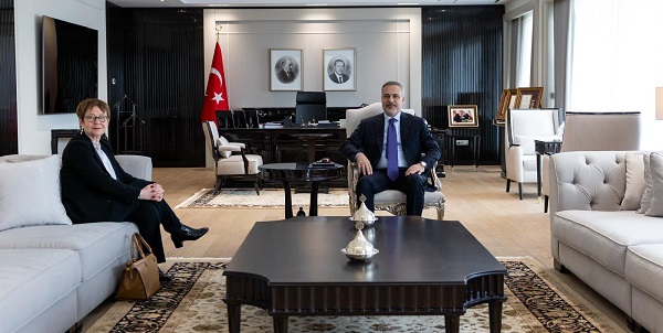 Minister of Foreign Affairs Hakan Fidan received Odile Renaud-Basso, President of the European Bank for Reconstruction and Development (EBRD), 3 Mart 2026, Ankara