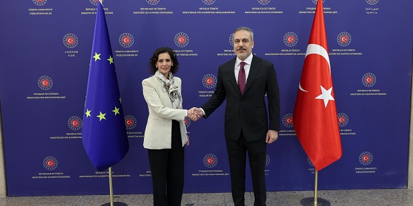 Außenminister Hakan Fidan traf Hadja Lahbib, EU-Kommissarin für Gleichberechtigung, Vorsorge und Krisenmanagement, 20. Januar 2025, Ankara